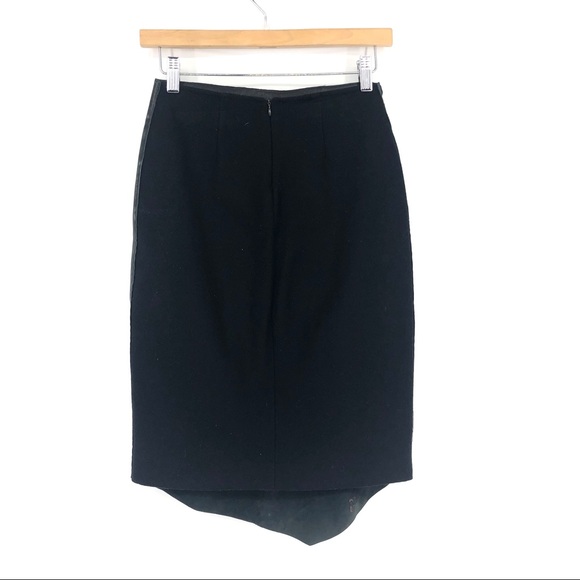 BASE ELEMENTS black leather asymmetric skirt Italy - Picture 3 of 4